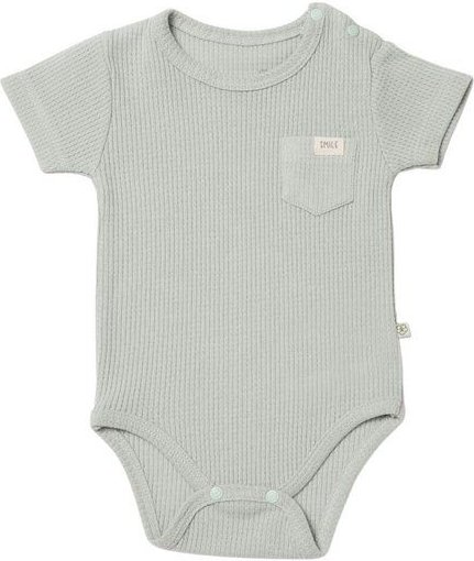 Thumbnail - Biorganic Waffle Smile Baby Kurzarmbody