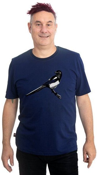 Hirschkind Fair-Trade-Männershirt "Elster" - Made in Kenia - medieval blue