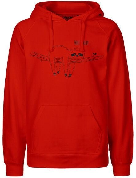 HANDGEDRUCKT "Not Today..." Männer Hoody aus reiner Biobaumwolle (kbA)