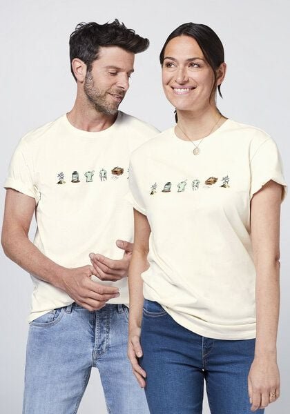 Detto Fatto Unisex-Shirt aus Baumwolle im „Nature to Nature“-Design