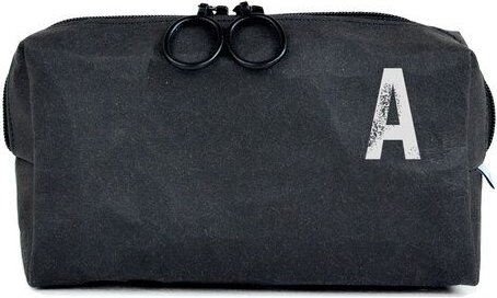 renna deluxe Kulturbeutel oder Kosmetiktasche mit Monogramm, vegan, SCHWARZ