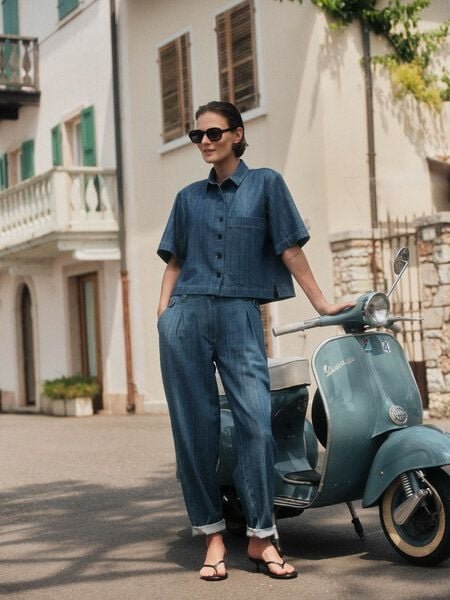 LANIUS Jeans mit Bundfalte (GOTS) aus Bio-Baumwolle