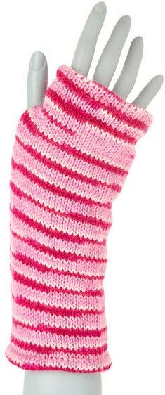 short'n'pietz Schurwollhandstulpen gestreift, handgestrickt