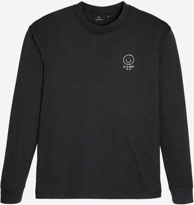 Herren Longsleeve aus Bio-Baumwolle - PAPAYA SMILEY - recolution