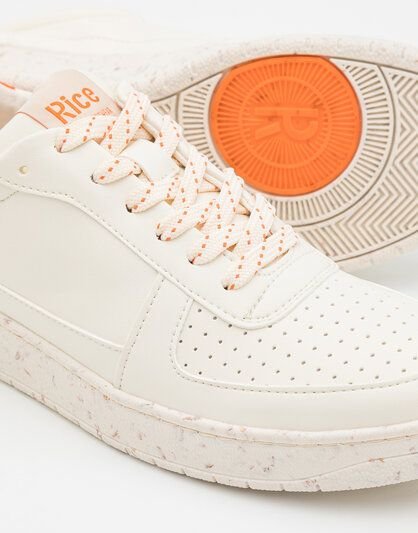 RICE Sneaker Vegan - OPEN21 Ecru / Orange