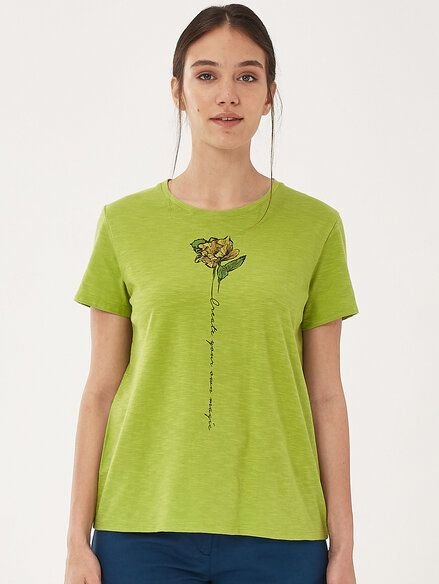 ORGANICATION T-Shirt aus Bio-Baumwolle mit Blume-Print