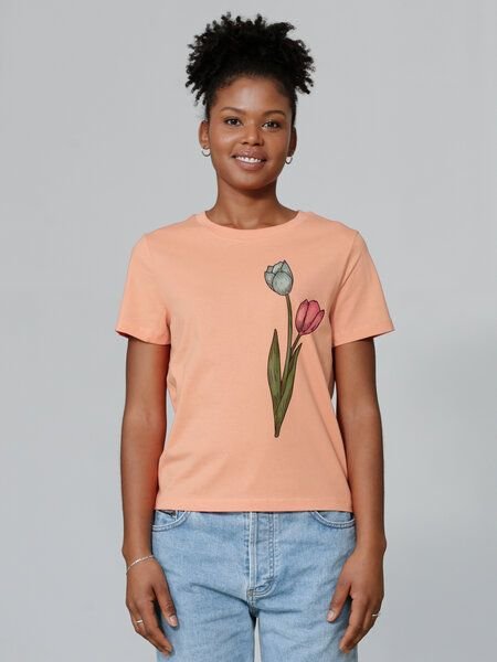 watapparel T-Shirt Frauen Blume in Wasserfarbe 05