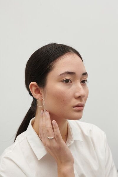 Jonathan Radetz Jewellery Stecker FLOW, Silber 925, Sterlingsilber, Durchmesser 25 mm, Handmade in Germany