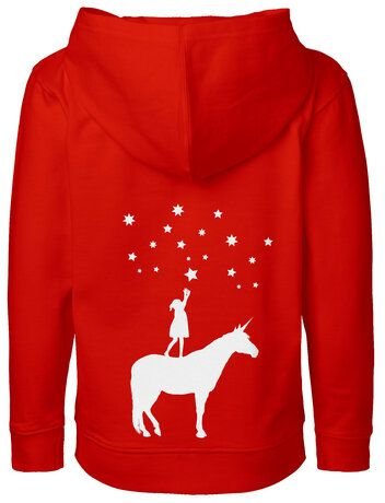 HANDGEDRUCKT Unisex Kinder Zip Up Hoody "Wünsche"