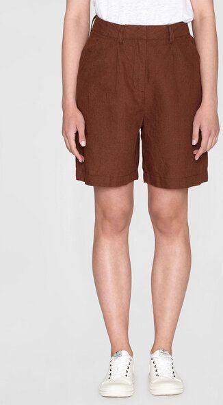 KnowledgeCotton Apparel Kurze Hose - POSEY Wide High-Rise - aus Leinen