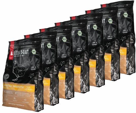 Liebesgut Tiernahrung Bio-Geflügel Katzentrockenfutter 900 g