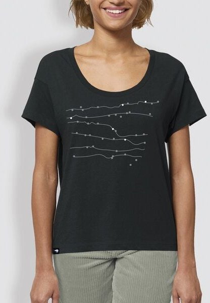 little kiwi Damen T-Shirt, "Sonate", Schwarz, locker geschnitten