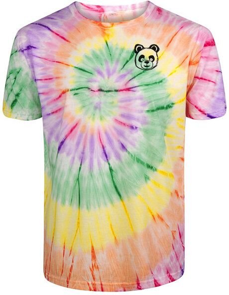 ilovemixtapes Batik T-Shirt mit kleinem Panda aus Biobaumwolle