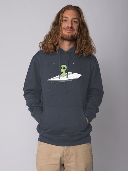 Thumbnail - watapparel Hoodie Unisex Alien on a paper plane
