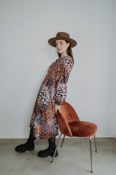 FARM UM'S HERZ Leo Kleid - Midi Loosefit