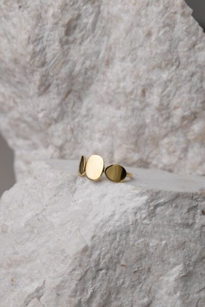 Jyoti - Fair Works Ring Patthar Messing/ Silber