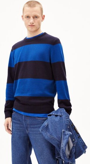 ARMEDANGELS LOUKAA STRIPES Herren Pullover aus Bio-Baumwolle