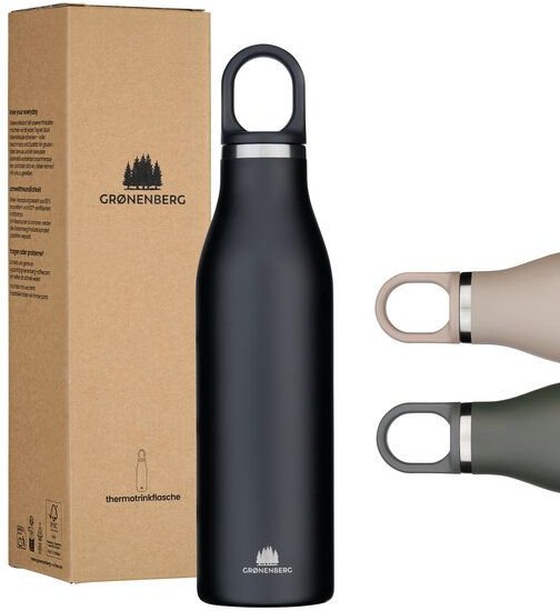 GROENENBERG Trinkflasche Edelstahl | Thermosflasche 500 oder 750 ml