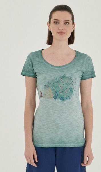 ORGANICATION Garment Dyed T-Shirt aus Bio-Baumwolle mit Igel-Print