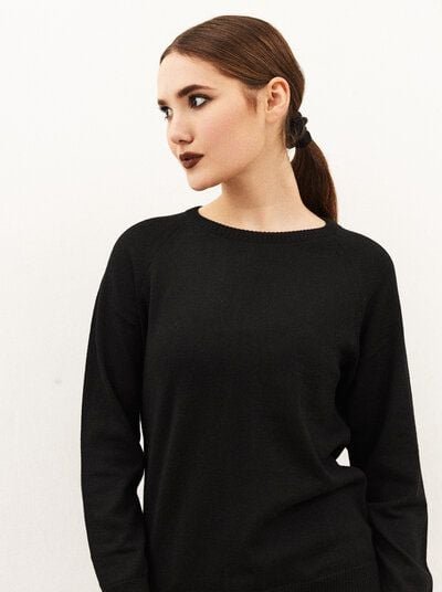 Kopyto Damen Strick Pullover 100% Merinowoll Mulesingfrei Longsleeve mit Rundhals