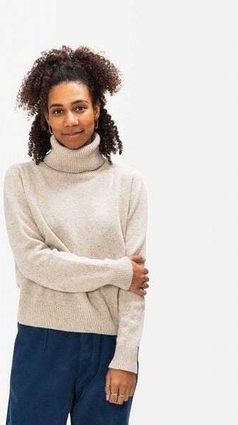 Matona Klassisch geschnittener Rollkragenpullover für Frauen aus recycelter Wolle / Rollneck Pullover