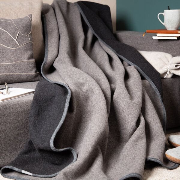 nahtur-design Lodendecke | Warme Wolldecke | Kuscheldecke aus 100% Schurwolle