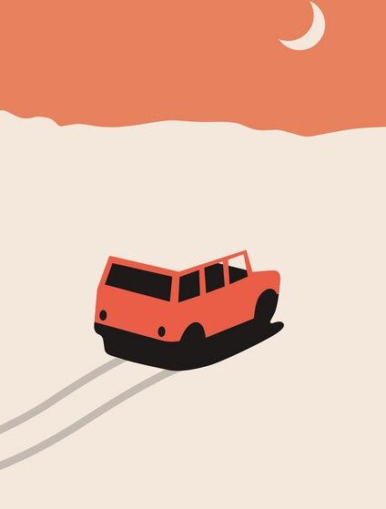 Photocircle Poster / Leinwandbild - Auto in der Wüste