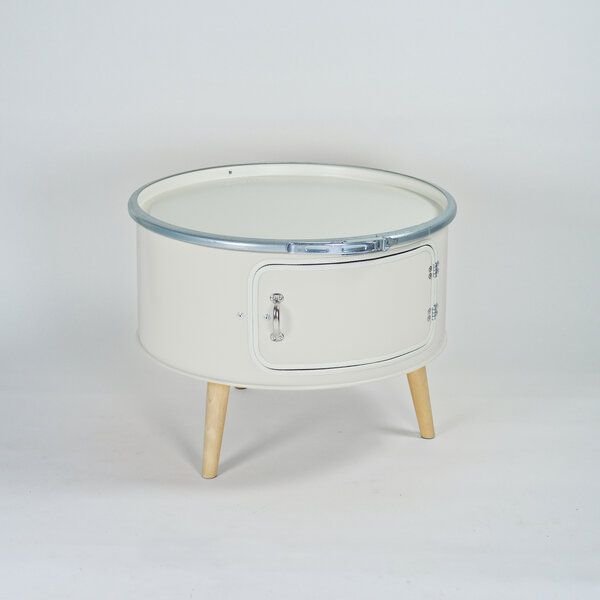 Thumbnail - Lockengelöt Betty mit Tür - Couchtisch aus einem Hamburger Ölfass