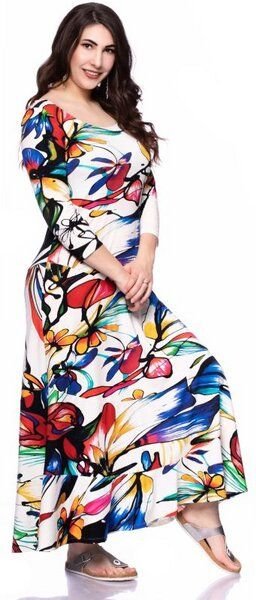 Ingoria CAMILLA Maxikleid mit 3/4 Arm (Mit Print)