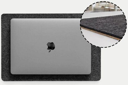 smukbird Schreibtischunterlage "MacBook" aus Filz und Kork