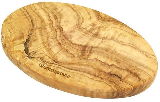 Olivenholz erleben Frühstücksbrett OVAL aus Olivenholz