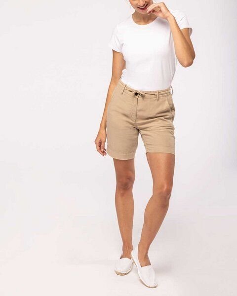 YTWOO Damen Bermuda-Shorts Straight Fit aus nachhaltigen Lyocellfasern und Leinen