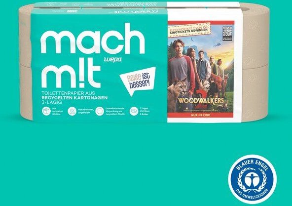 mach m!t WOODWALKERS 2 Edition - Toilettenpapier 3-lagig - extra-weich - 150 Blatt - PURE