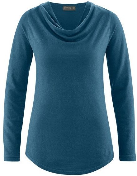 Thumbnail - HempAge Langarmshirt mit Wasserfallkragen Hanf/Lyocell