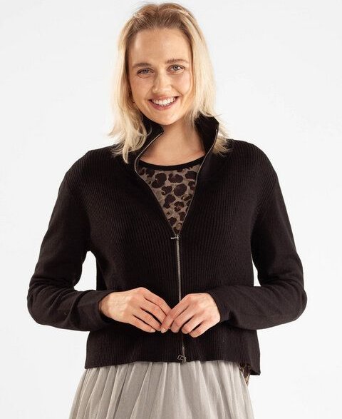 Alma & Lovis Strickjacke aus Bio-Baumwoll-/Woll-Mix | Cotwool Rippjacke