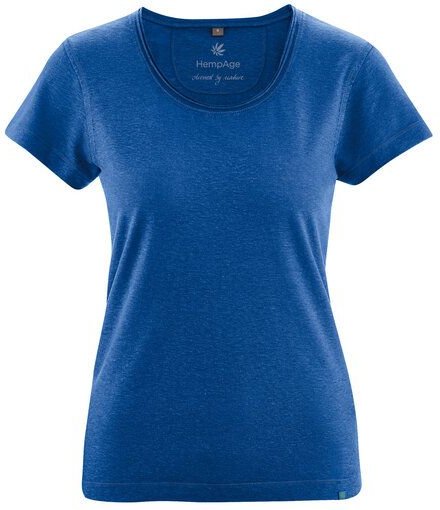 HempAge Damen T-Shirt mit Rollsaum Hanf/Bio-Baumwolle