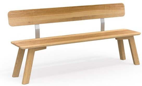 ekomia Sitzbank Form A mit Lehne aus hell geölter Esche
