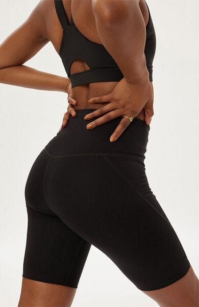 Girlfriend Collective Damen Bike Shorts mit hohem Bund „Compressive" aus recyceltem Plastik