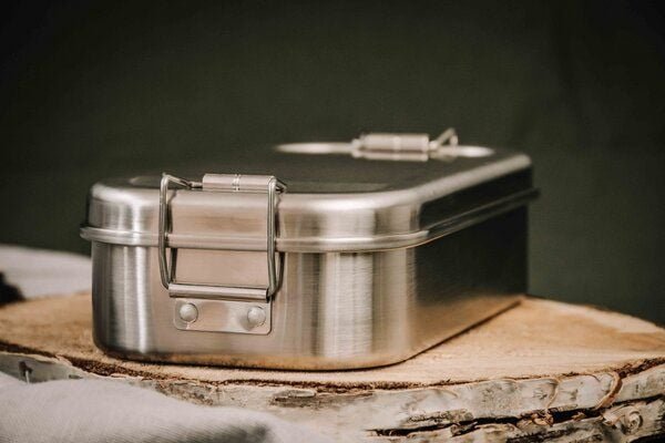 tindobo Kleine Brotdose aus Edelstahl mit Verschlüssen