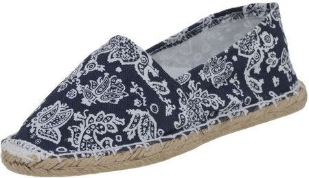 Japanwelt Espadrilles Paisley Muster Espadrilles Classic Canvas Damen und Herren Blau Weiß