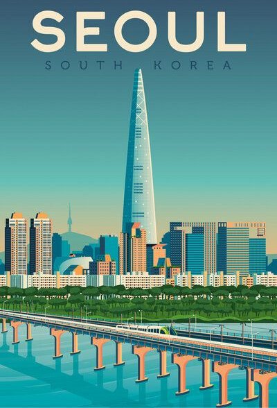 Photocircle Poster / Leinwandbild - Seoul Vintage Travel Wandbild