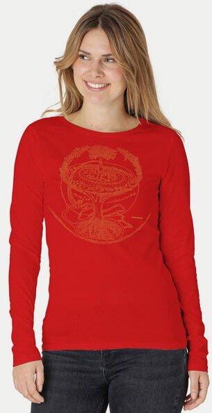 Peaces.bio - handbedruckte Biomode Bio-Damen-Langarmshirt "Weltenesche"