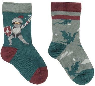 Baby Socken Bio-Baumwolle Castle Life Grün Walkiddy, GOTS-zertifizierte Babysocken, vegan, weiche Strümpfe für empfindli...