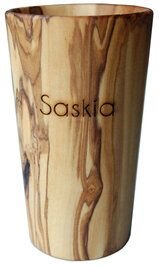 Olivenholz erleben Zahnputzbecher GROSS aus Olivenholz