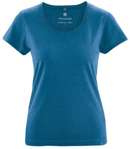 HempAge Damen T-Shirt mit Rollsaum Hanf/Bio-Baumwolle