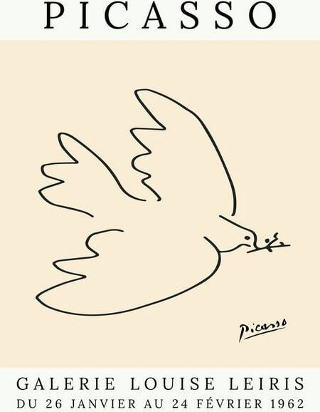 Photocircle Poster / Leinwandbild - Picasso Taube – beige