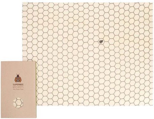 SuperBee Bienenwachstuch XXL 40 cm x 50 cm - die nachhaltige und flexible Alternative zu Plastik - verschiedene Designs