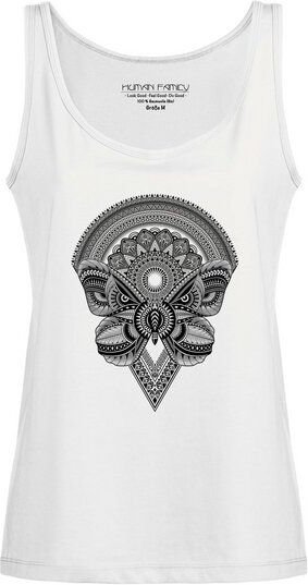 Human Family Weitfließendes Damen Tanktop "Flow Butterfly" in weiß