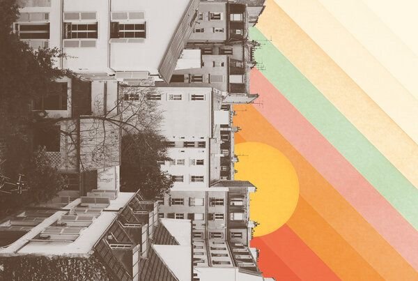 Photocircle Poster / Leinwandbild - Regenbogenhimmel über Paris