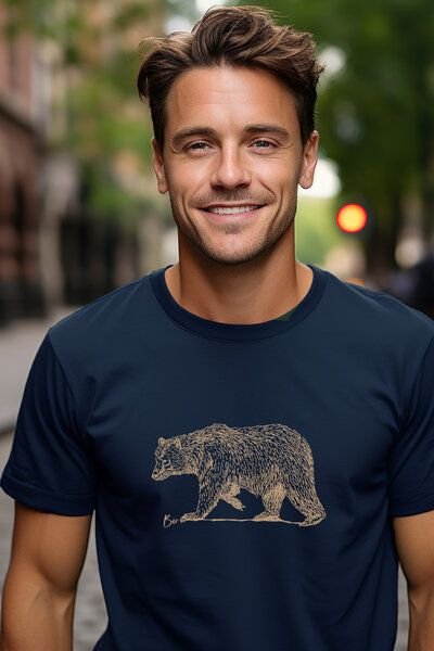 Kultgut Artdesign - Biofair - Leichtes Basic-Shirt / Golden Bär